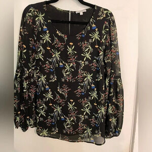 Maette from Stella & Dot Womens Long‎  Sheer Sleeves Lined Bodice   Sz Large